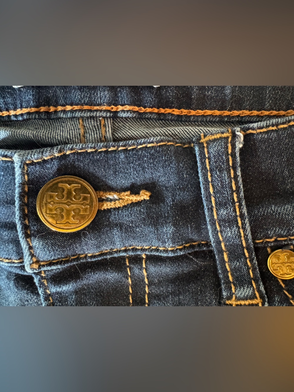 Tory Burch Pardon My French Dark Wash Denim Jeans Size 27 - Picture 6 of 11